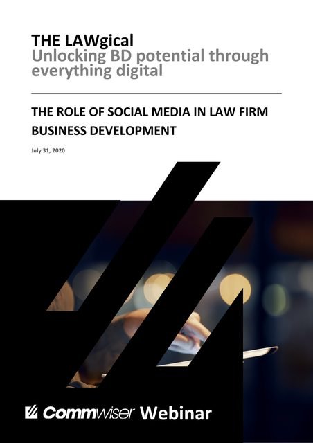 Poster for The LAWgical, a Commwiser webinar on business development through digital